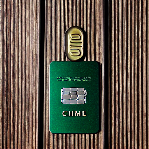 725171598_chime_metal_credit_card_with_edge_to_edge_metallic_emerald_green_finish_and_varnish_chime_branding_on_a_Shou_Sugi_Ban_table